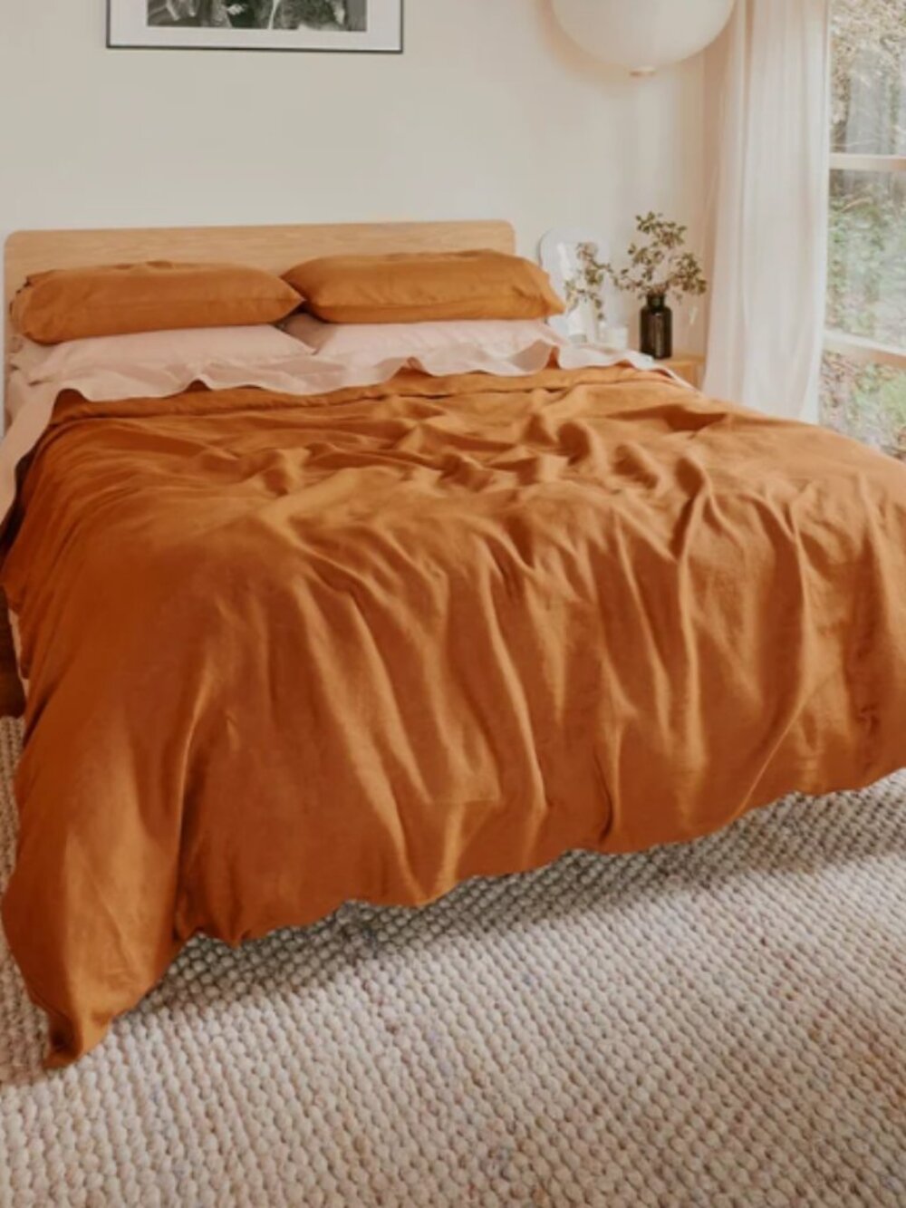 Bed Threads 100% French Flax Linen Duvet Cover in Rust, King/Cal King - Picture 2 of 5
